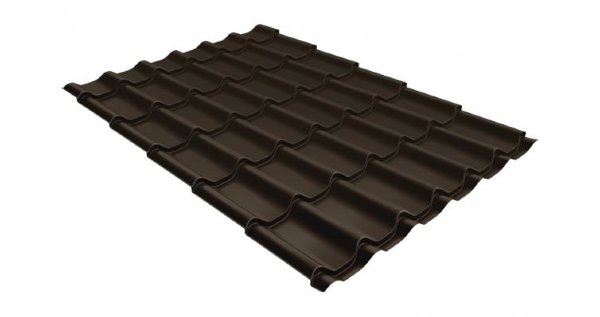 Металлочерепица классик 0,5 Satin RR 32 темно-коричневый купить в Кингисеппе