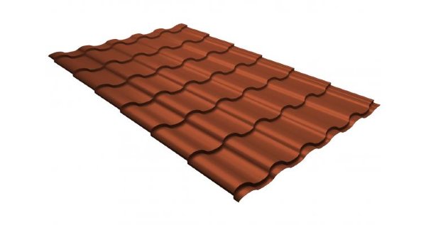 Металлочерепица кредо GL 0,5 GreenСoat Pural RR 750 кирпично-красный (RAL 8004 терракота) купить в Кингисеппе