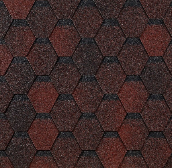 Гибкая черепица EURASIA Docke, Коллекция ШЕСТИГРАННИК Красный купить в Кингисеппе