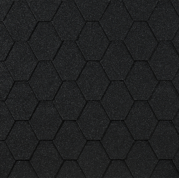 Гибкая черепица EURASIA Docke, Коллекция ШЕСТИГРАННИК Чёрный купить в Кингисеппе
