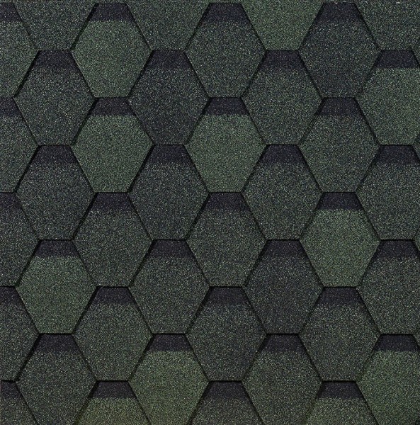 Гибкая черепица EURASIA Docke, Коллекция ШЕСТИГРАННИК Зелёный купить в Кингисеппе