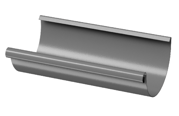 Желоб полукруглый D125 3 м Döcke STAL PREMIUM Графит, (RAL 7024) купить в Кингисеппе