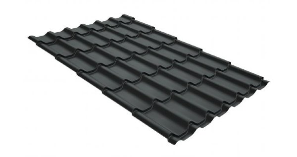 Металлочерепица классик GL 0,5 GreenCoat Pural Matt RR 23 темно-серый (RAL 7024 мокрый асфальт) купить в Кингисеппе