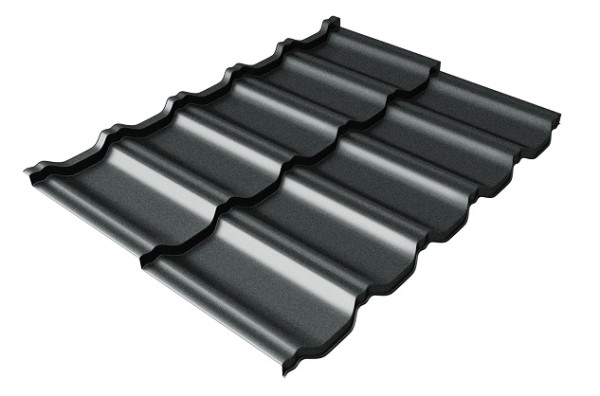 Металлочерепица модульная Квинта Uno Grand Line c 3D резом 0,5 GreenСoat Pural Matt RR2Н3 (RAL 7016 антрацитово-серый) купить в Кингисеппе