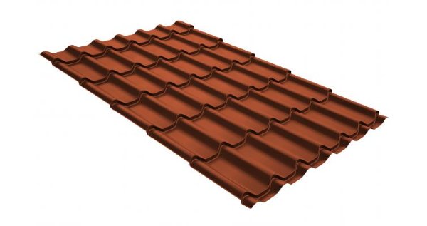 Металлочерепица классик GL 0,5 GreenCoat Pural RR 750 кирпично-красный (RAL 8004 терракота) купить в Кингисеппе