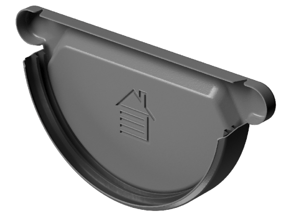 Заглушка желоба D125 Döcke STAL PREMIUM Графит, (RAL 7024) купить в Кингисеппе