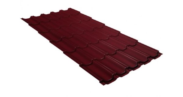 Металлочерепица квинта плюс GL 0,5 Satin RAL 3005 красное вино купить в Кингисеппе