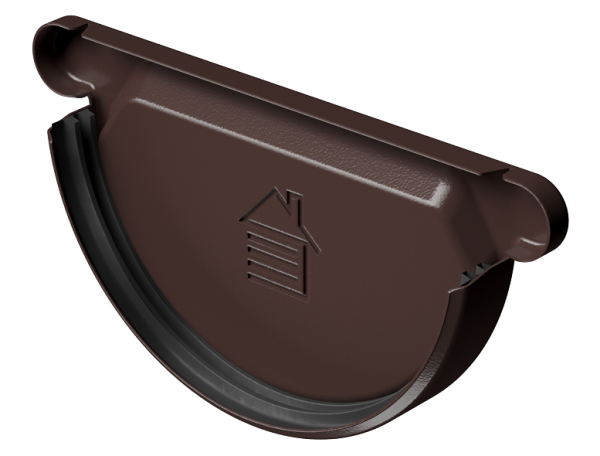 Заглушка желоба D125 Döcke STAL PREMIUM Шоколад, (RAL 8019) купить в Кингисеппе