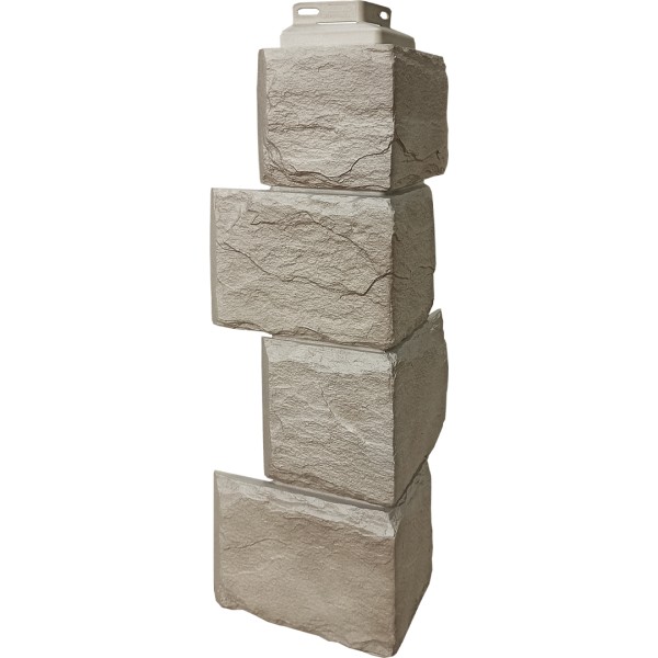 Цокольный сайдинг FineBer – Серия “Камень природный”, Угол наружный Песочный купить в Кингисеппе