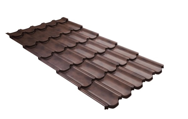 Металлочерепица квинта плюс с  3D резом 0,45 Safari Twincolor Brown купить в Кингисеппе