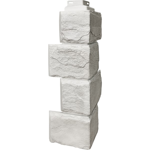 Цокольный сайдинг FineBer – Серия “Камень природный”, Угол наружный Жемчужный купить в Кингисеппе