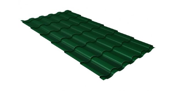 Металлочерепица кредо 0,5 Satin RAL 6005 зеленый мох купить в Кингисеппе