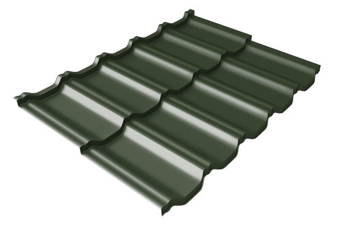 Металлочерепица модульная Квинта Uno Grand Line c 3D резом 0,5 GreenСoat Pural RR 11 темно-зеленый (RAL 6020 хромовая зелень) купить в Кингисеппе