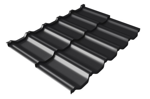 Металлочерепица модульная Квинта Uno Grand Line c 3D резом 0,5 GreenСoat Pural Matt RR 33 черный (RAL 9005 черный) купить в Кингисеппе