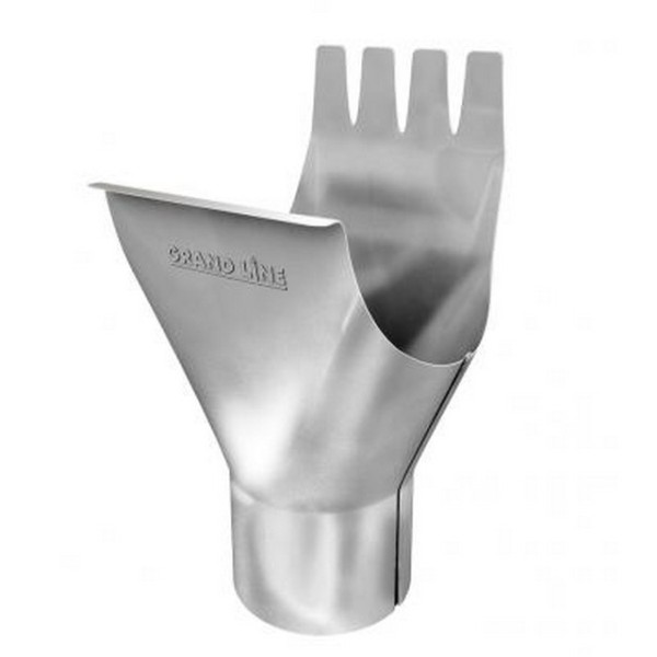 Водосток Grand Line 125x90 – Воронка желоба RAL 9003 купить в Кингисеппе