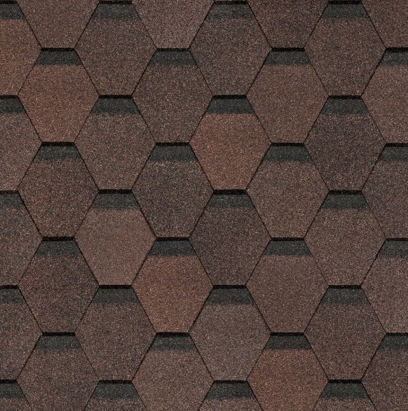 Гибкая черепица Docke, коллекция Шестигранник Коричневый купить в Кингисеппе