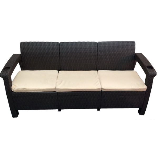 Трёхместный диван  Yalta Sofa 3 Seat венге купить в Кингисеппе