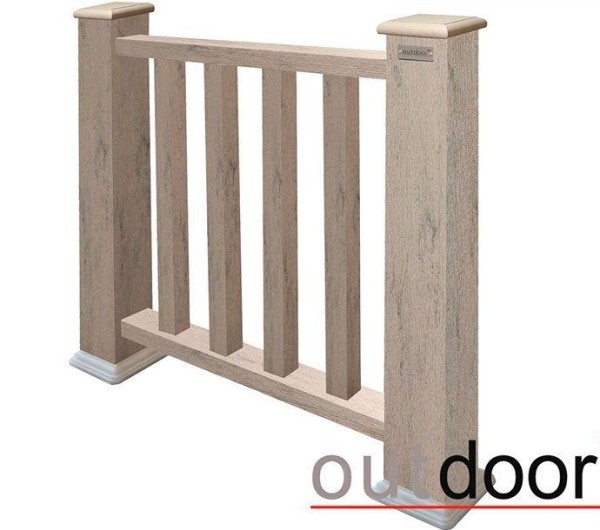 Ограждение из ДПК Outdoor Классик 3D STORM серый микс купить в Кингисеппе