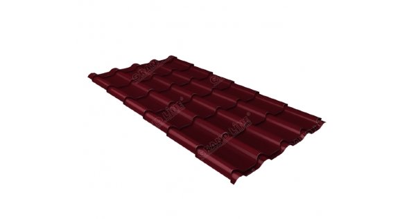 Металлочерепица камея 0,5 Satin RAL 3005 красное вино купить в Кингисеппе