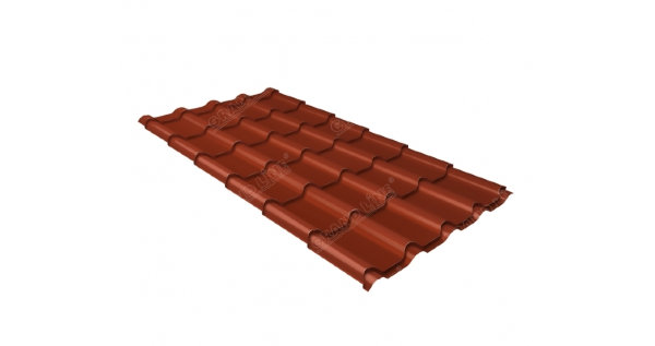 Металлочерепица камея 0,5 Satin RAL 8004 терракота купить в Кингисеппе