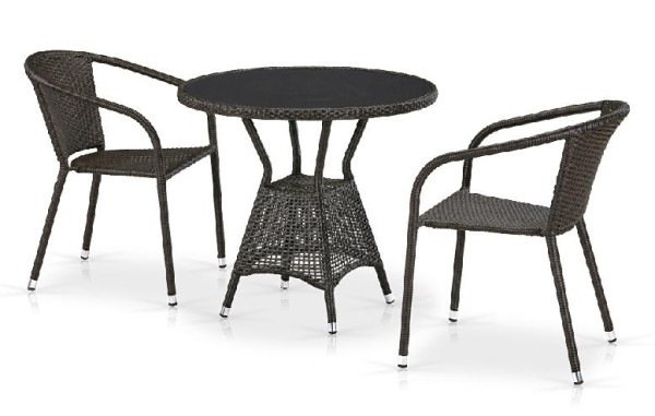 Комплект плетеной мебели AFINA из иск. ротанга T707ANS/Y137C-W53 Brown 2Pcs купить в Кингисеппе