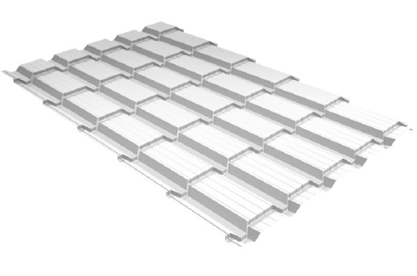 Металлочерепица GL квадро профи 0,5 Satin RAL 9003 сигнальный белый купить в Кингисеппе