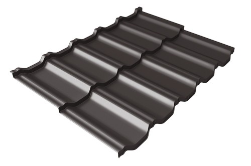 Металлочерепица модульная Квинта Uno Grand Line c 3D резом 0,5 Satin Мatt RR 32 темно-коричневый купить в Кингисеппе