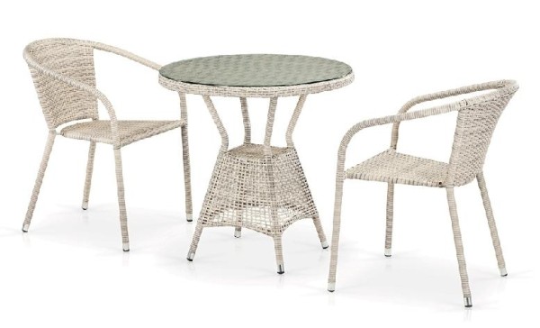 Комплект плетеной мебели AFINA из иск. ротанга T705ANT/Y137C-W85 Latte 2Pcs купить в Кингисеппе