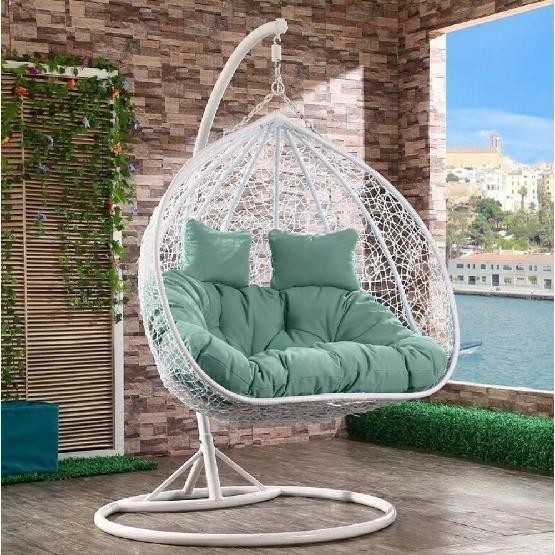Кресло Подвесное из искусственного ротанга AFM-109A White/Green купить в Кингисеппе