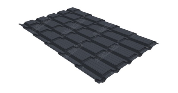 Металлочерепица GL квадро профи 0,5 Satin RAL 7024 мокрый асфальт купить в Кингисеппе