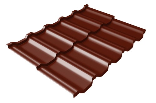 Металлочерепица модульная Квинта Uno Grand Line c 3D резом 0,5 Satin RAL 3005 красное вино купить в Кингисеппе