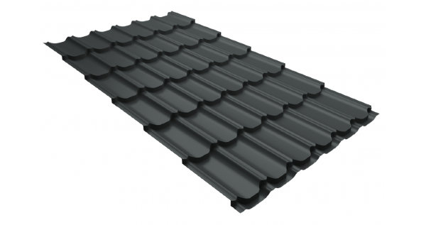 Металлочерепица квинта плюс 0,5 GreenCoat Pural Matt RR 23 темно-серый (RAL 7024 мокрый асфальт) купить в Кингисеппе