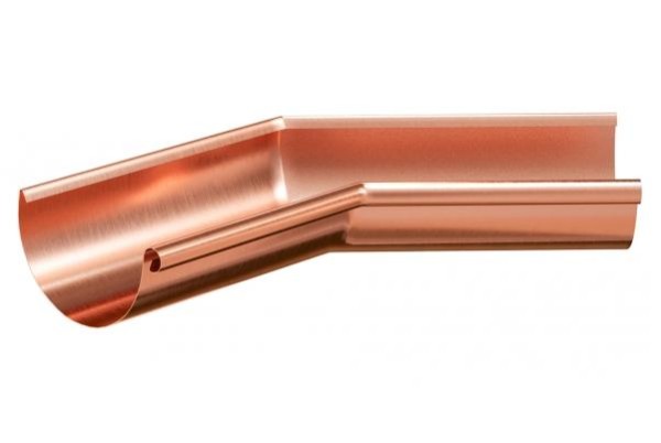 Водосток Aquasistem, система 150/100 - Угол желоба внутренний медный 135° купить в Кингисеппе